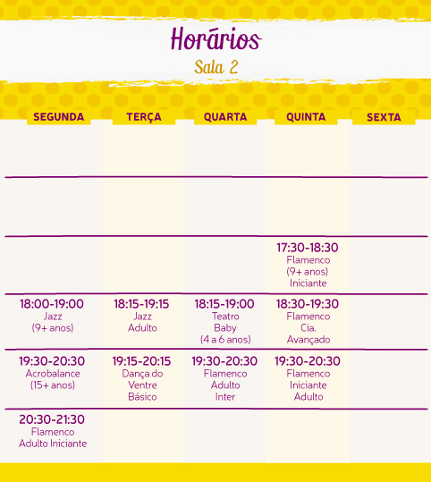 Programa��o de Aulas Mo Li Hua